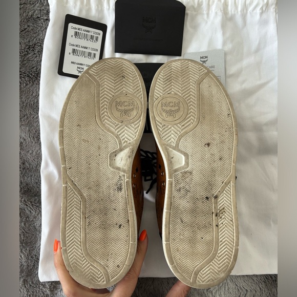 MCM Visetos Leather Sneakers Size: 9 | IT 39 Cognac - Picture 6 of 6